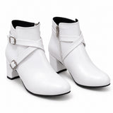 Ankle Boot Heels Leather With Accessories R-21