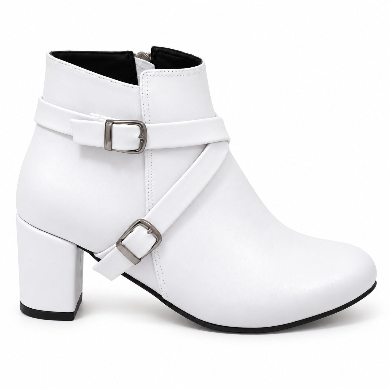 Ankle Boot Heels Leather With Accessories R-21