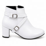 Ankle Boot Heels Leather With Accessories R-21
