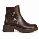 Women’s Ankle Boots Leather with Chunky Heel G-65