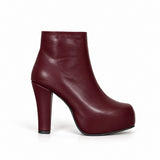 Boot High Heels Leather With a Zipper R-24