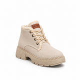 Ankle Boot Suede Mid heel winter style Fur-lined With front laces AG-4