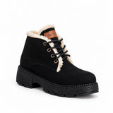 Ankle Boot Suede Mid heel winter style Fur-lined With front laces AG-4