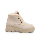 Ankle Boot Suede Mid heel winter style Fur-lined With front laces AG-4