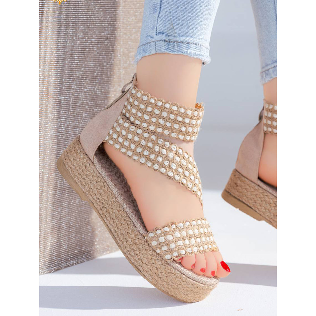 Sandal Flat Burlap K-14