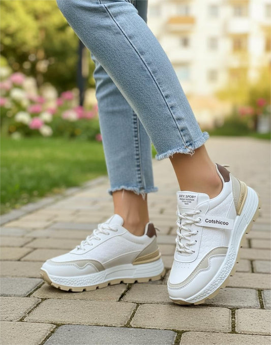 Sneakers Flat Leather Stylish KO-106