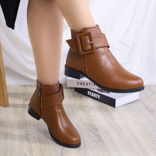 Ankle Boot Leather With Zipper G-25