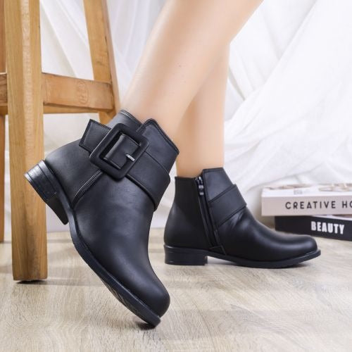 Ankle Boot Leather With Zipper G-25