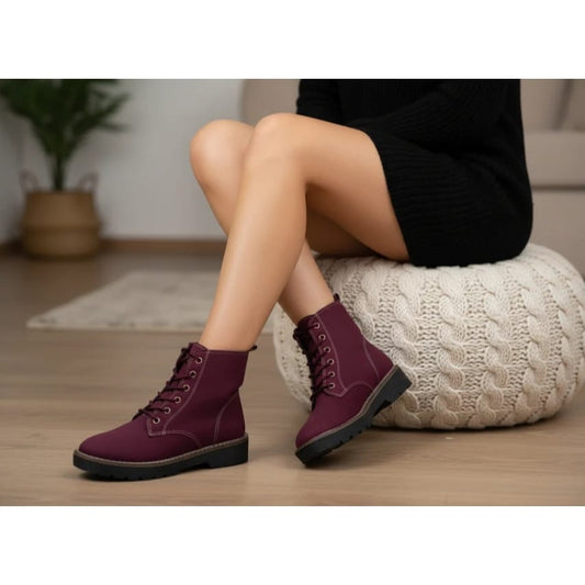 Ankle Boots Flat Suede With Rope E-109
