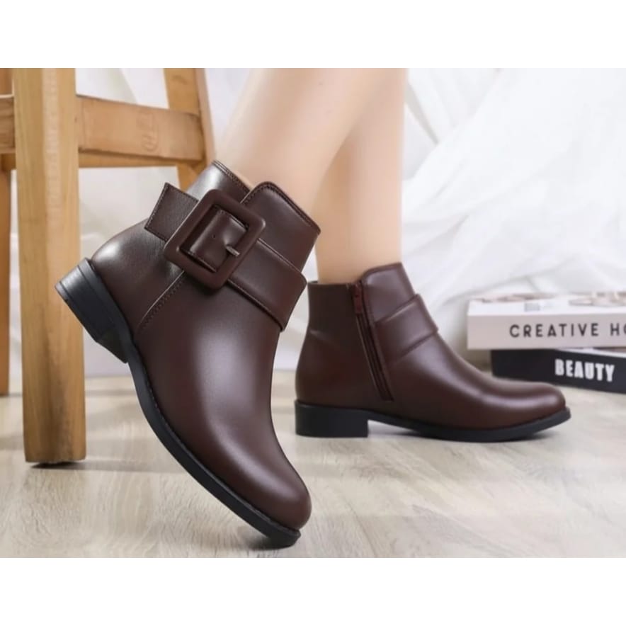 Ankle Boot Leather With Zipper G-25