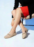 Ballerina Flat Leather Elegant With Accesories BN-517