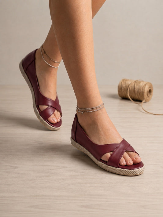 Sandal Flat Leather Easy To Wear SF-58