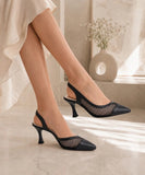 Shoes Heels Leather With mesh F-23