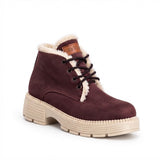 Ankle Boot Suede Mid heel winter style Fur-lined With front laces AG-4