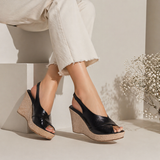 Sandal Wedge Leather Comfortable W-14