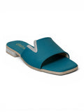 slippers satin flat With a shiny V-shaped embellishment SL-234