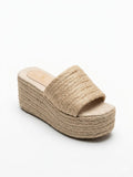 Slipper Wedge Burlap S-16