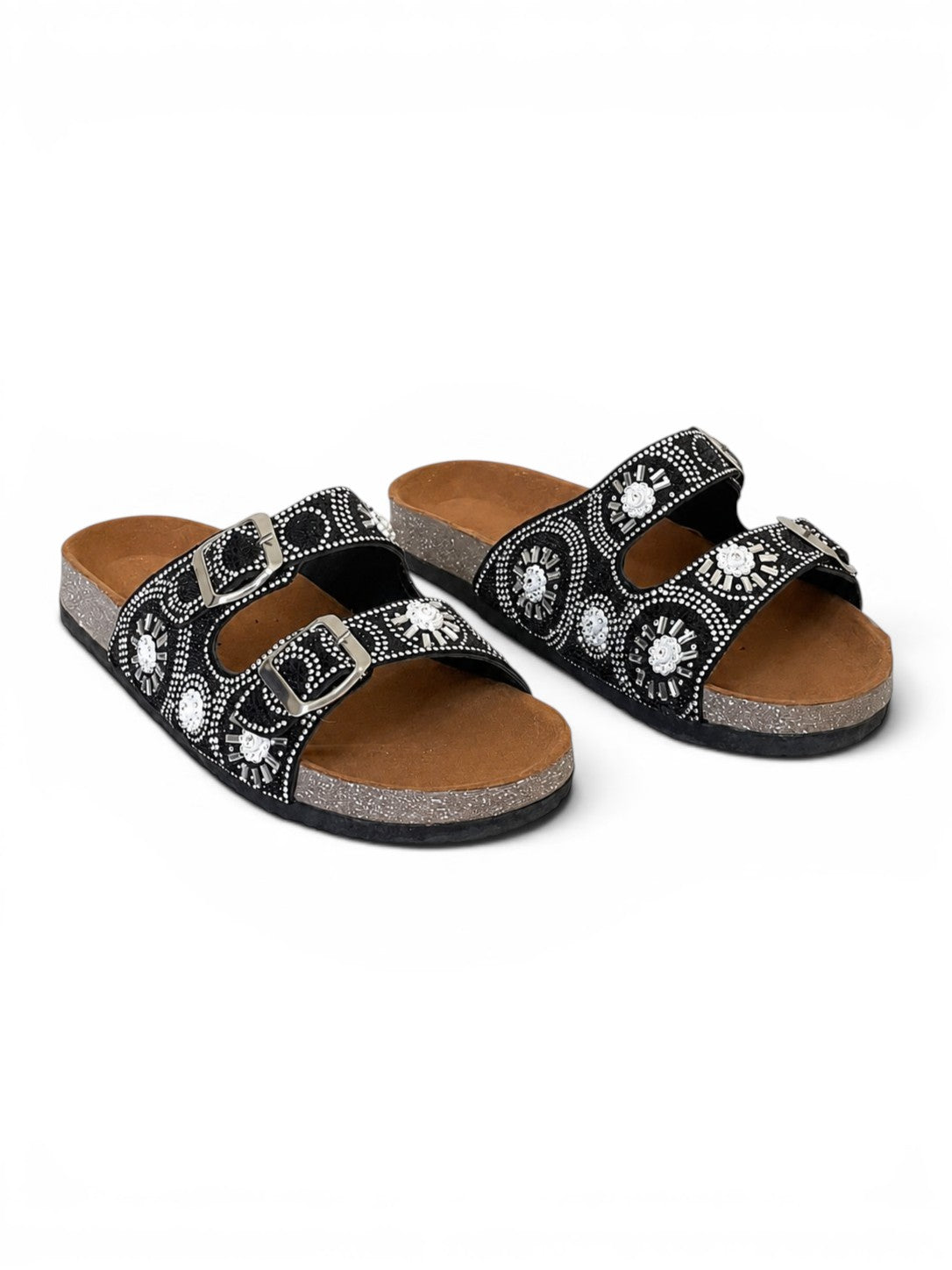 Slippers Flat Leather Embellished with decorative patterns SL-243