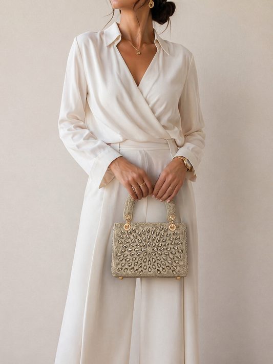 crossbody evening bag In the form of artistically distributed drops ZS-12