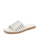 Slipper Flat Leather With Gold Stripes SL-200