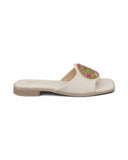 slippers satin flat With a round, studded accessory SL-233