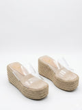 Slipper Wedge Burlap With Transparent S-25