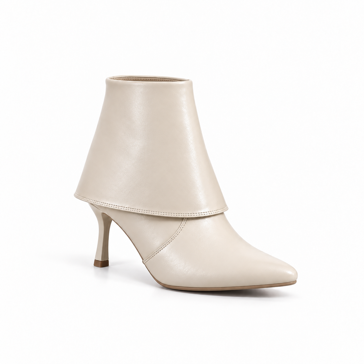 Ankle Boot Leather with a slim heel Mid With a spacious design and a zipper L-120