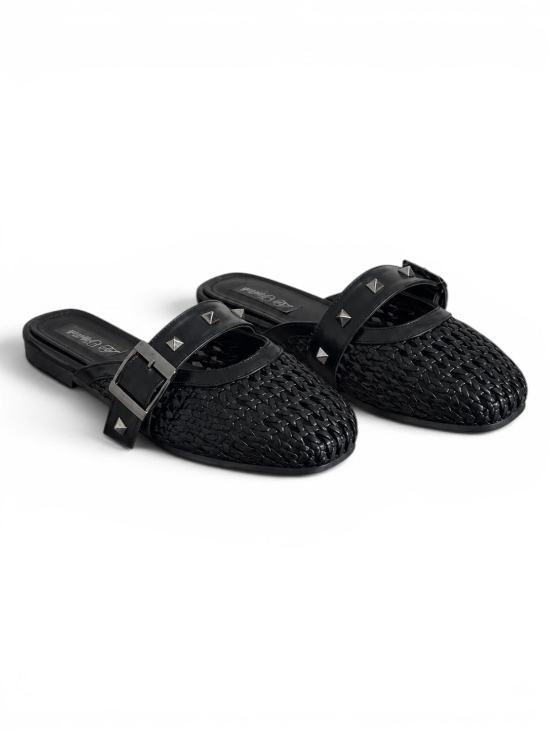 Mules Leather With Buckle Elegant SB-704