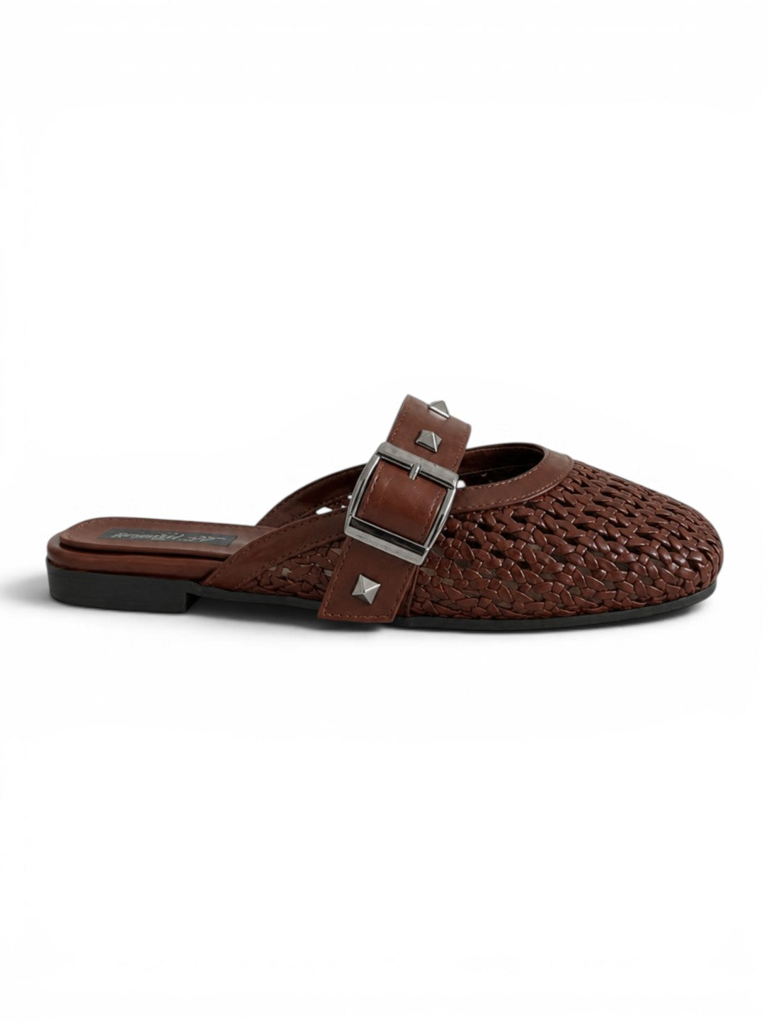 Mules Leather With Buckle Elegant SB-704