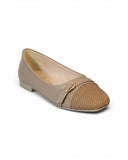 Ballerina flat Leather With an elegant straw toe BN-523