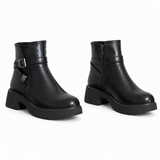 Women’s Ankle Boots Leather with Chunky Heel G-65