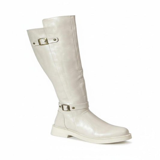 Long Boot Mid Heels Leather Stylish LB-41