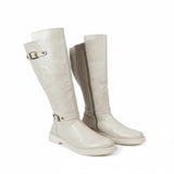 Long Boot Mid Heels Leather Stylish LB-41
