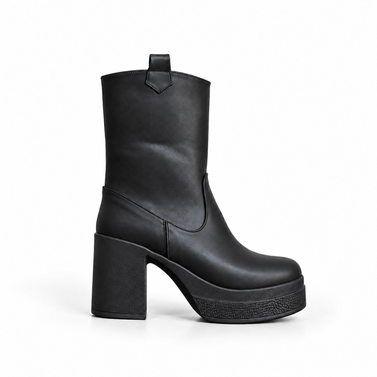 Boot Heels Leather With Zipper L-114