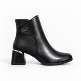 Ankle Boot Mid Heel Leather Distinctive design R-29