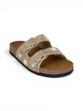 Slippers Flat Leather Embellished with decorative patterns SL-243