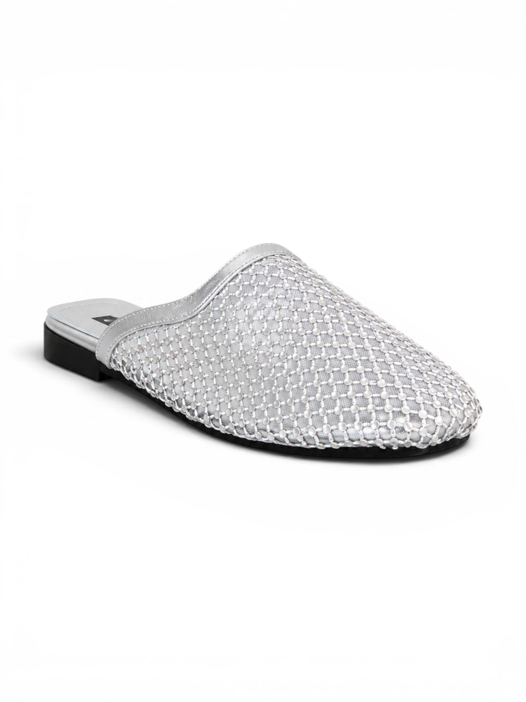 Mule flat leather Diamond-studded mesh design SB-706