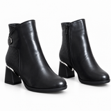 Ankle Boot Mid Heel Leather Distinctive design R-29