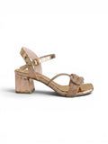 sandal heeled leather Shiny with diamond straps SN-817