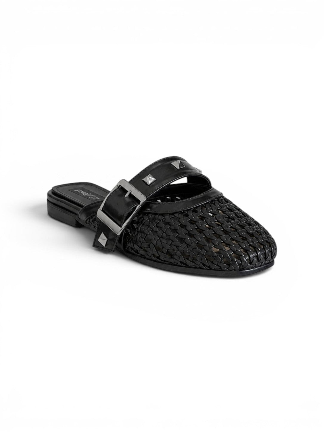 Mules Leather With Buckle Elegant SB-704
