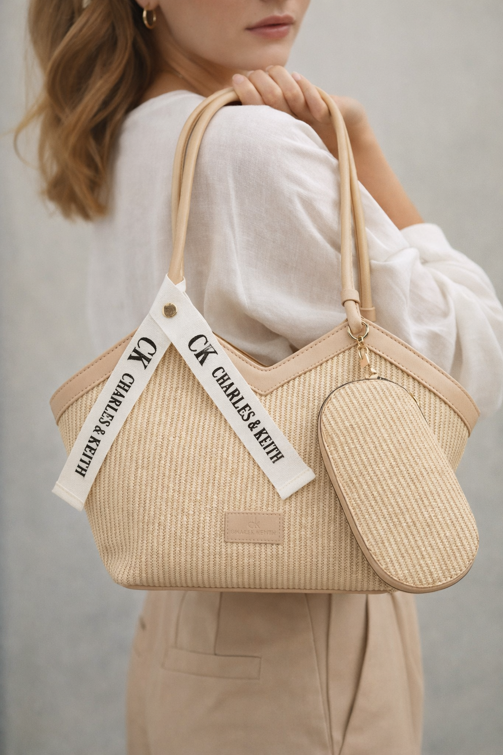 Shoulder Bag Fabric and Leather distinctive ZH-16