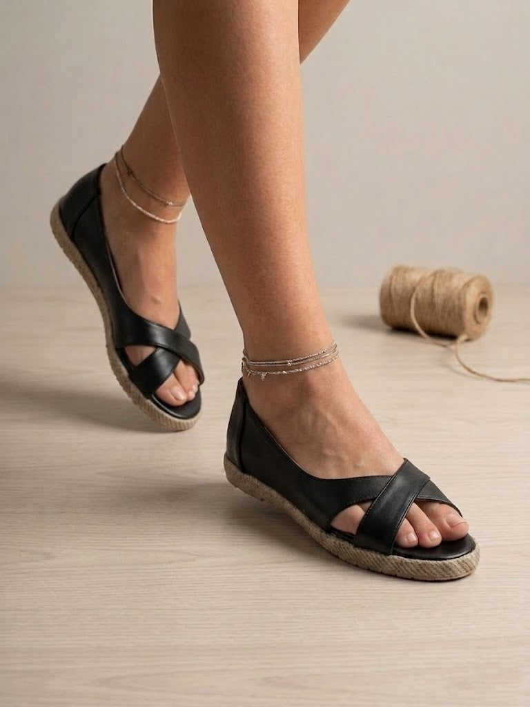 Sandal Flat Leather Easy To Wear SF-58