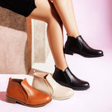 Ankle Boot Leather Flat  With Elastic G-30