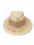 Cowboy hat burlap Adorned with elegance accessories Q-3
