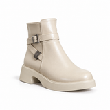 Women’s Ankle Boots Leather with Chunky Heel G-65