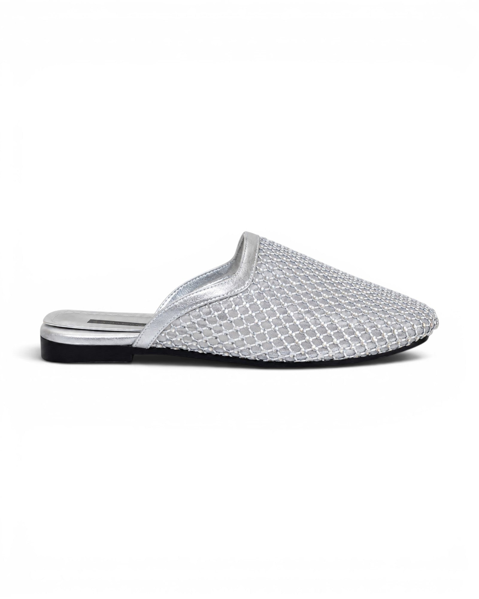 Mule flat leather Diamond-studded mesh design SB-706
