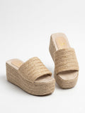 Slipper Wedge Burlap S-16