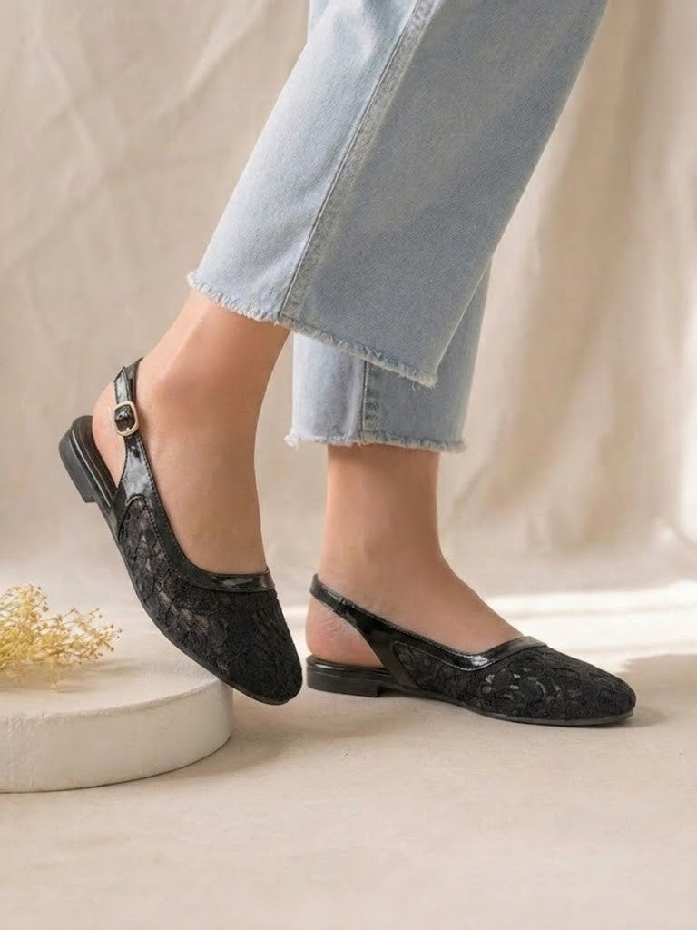 Ballerina Flat Dentelle With Buckle BF-809