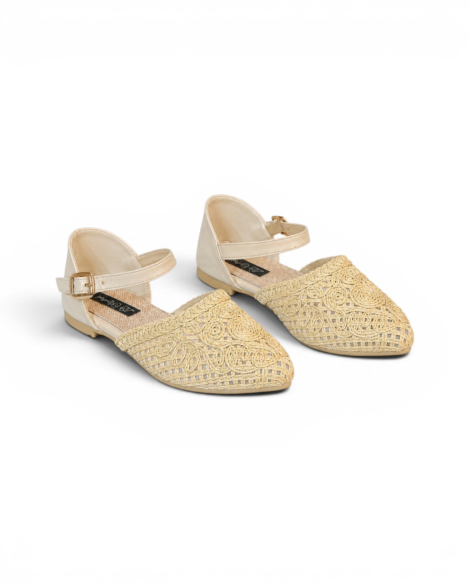 Sandals Flat Burlap And Leather With Buckle SF-59
