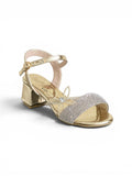 sandal heeled leather Shiny with butterfly SN-818